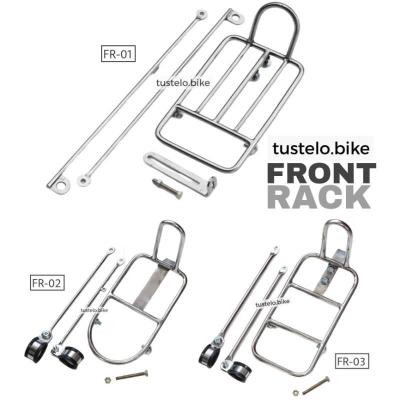 Rak Sepeda Vintage Premium Front Rack Stainless Mini Pannier Commuter MTB like Nitto