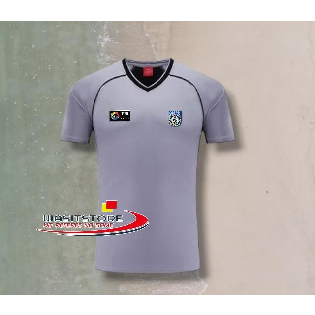 BAJU TUGAS WASIT BASKET,  MD : ABU PILIPIT  FULL LOGO ( FIBA-PERBASI )