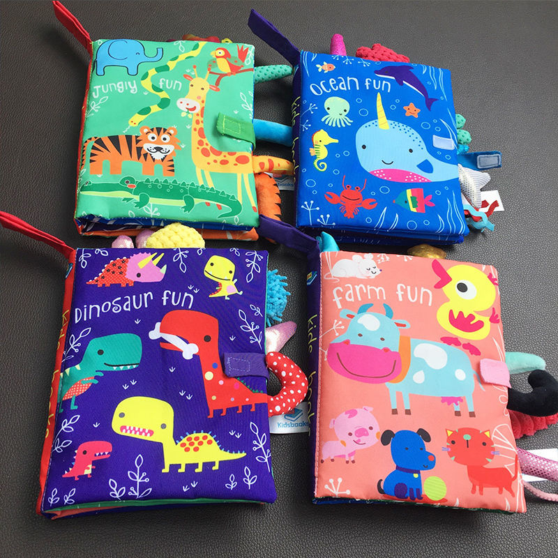 WD Buku Bantal Bayi Mainan Softbook Animal Tail Bayi Buku Kain Bayi Cloth Book Baby Buku Bunyi