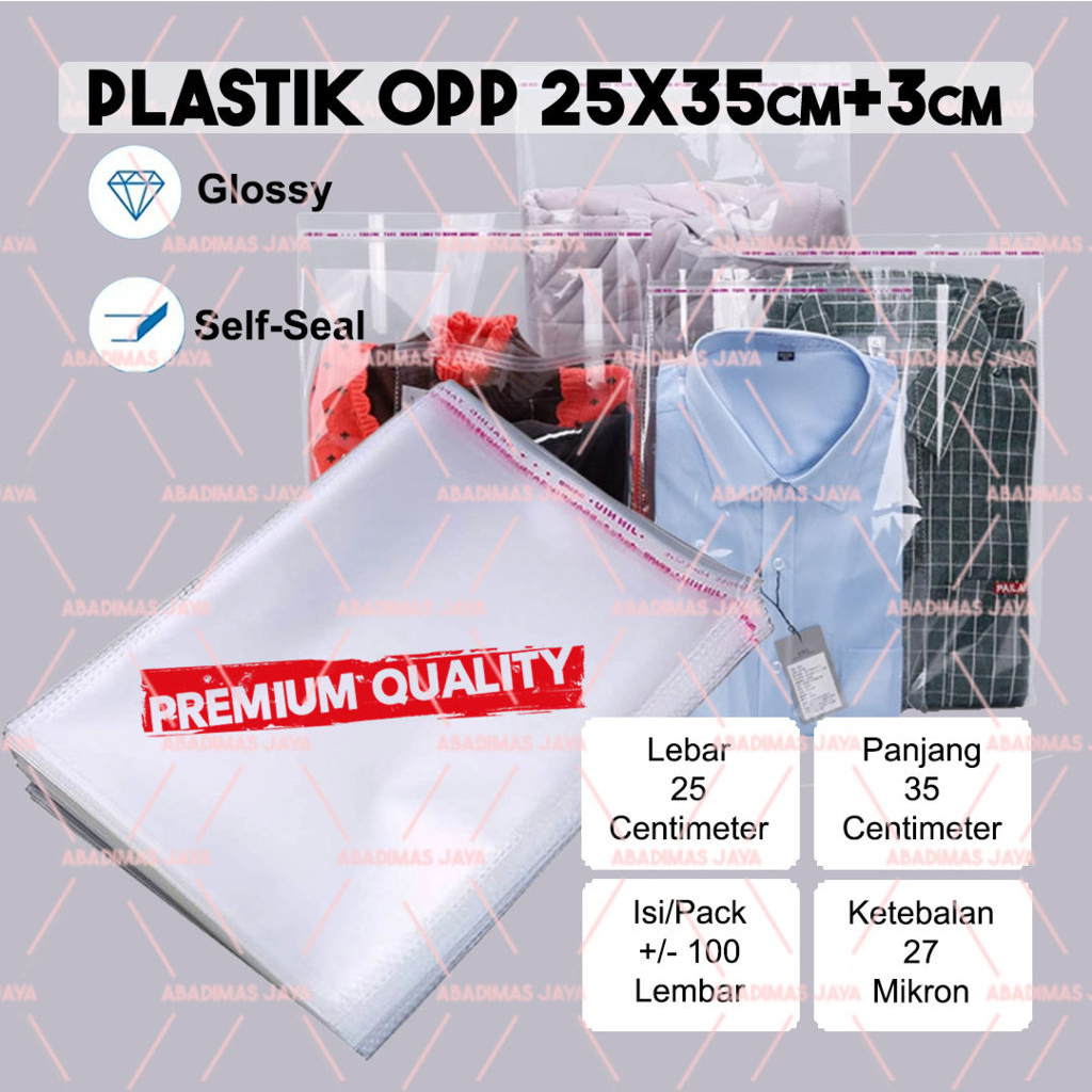 Plastik OPP Seal lem - OPP lem - OPP 25x35 - Plastik 27 mikron