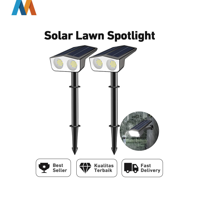 Mukava Lampu sorot rumput surya di luar ruangan teras taman tahan air LED lampu ambient