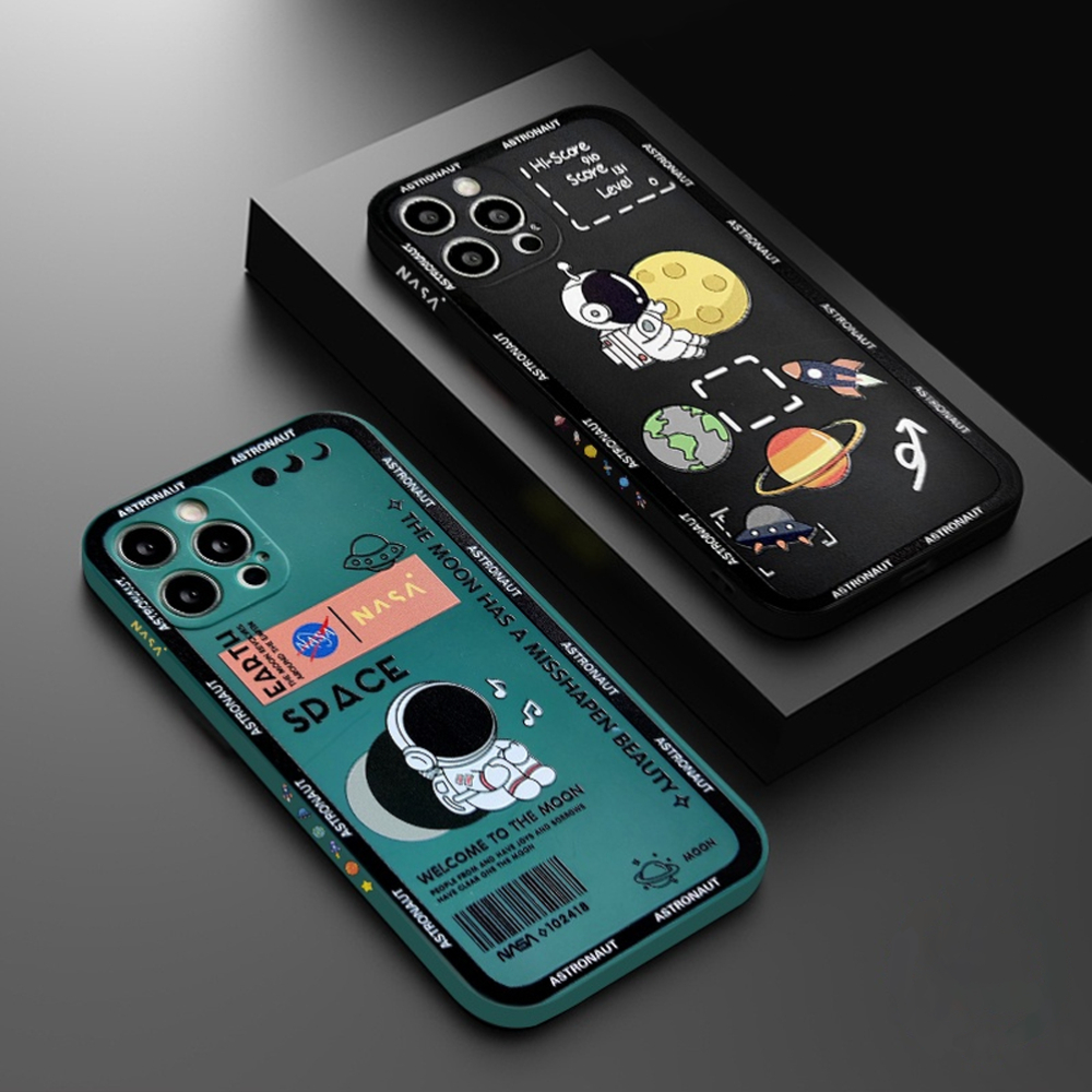 Casing Redmi A1 A2 Redmi Note 12 4G Case Cute Little Astronot Space Liquid Premium