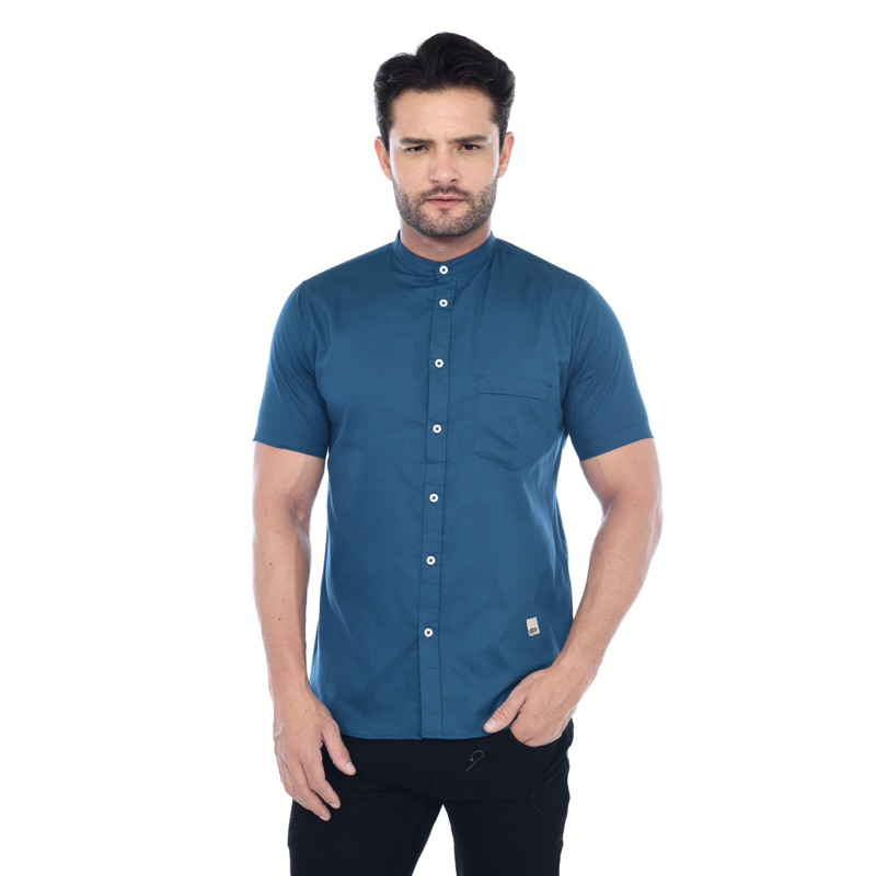 Kemeja Pria Lengan Pendek Kerah Shanghai Premium / Kemeja Lengan Pendek Basic Polos Kerah Shanghai /
