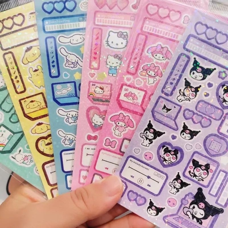 

Sticker laser DIY SANRIO dengan 6 macam warna dan 6 motif