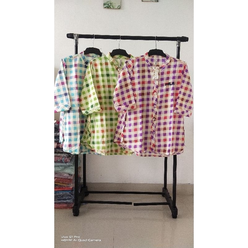 ATASAN KEMEJA KOTAk BLOUSE POLOS WANITA SUPER BWI188;PAKET HEMAT 2PCS BAJU"