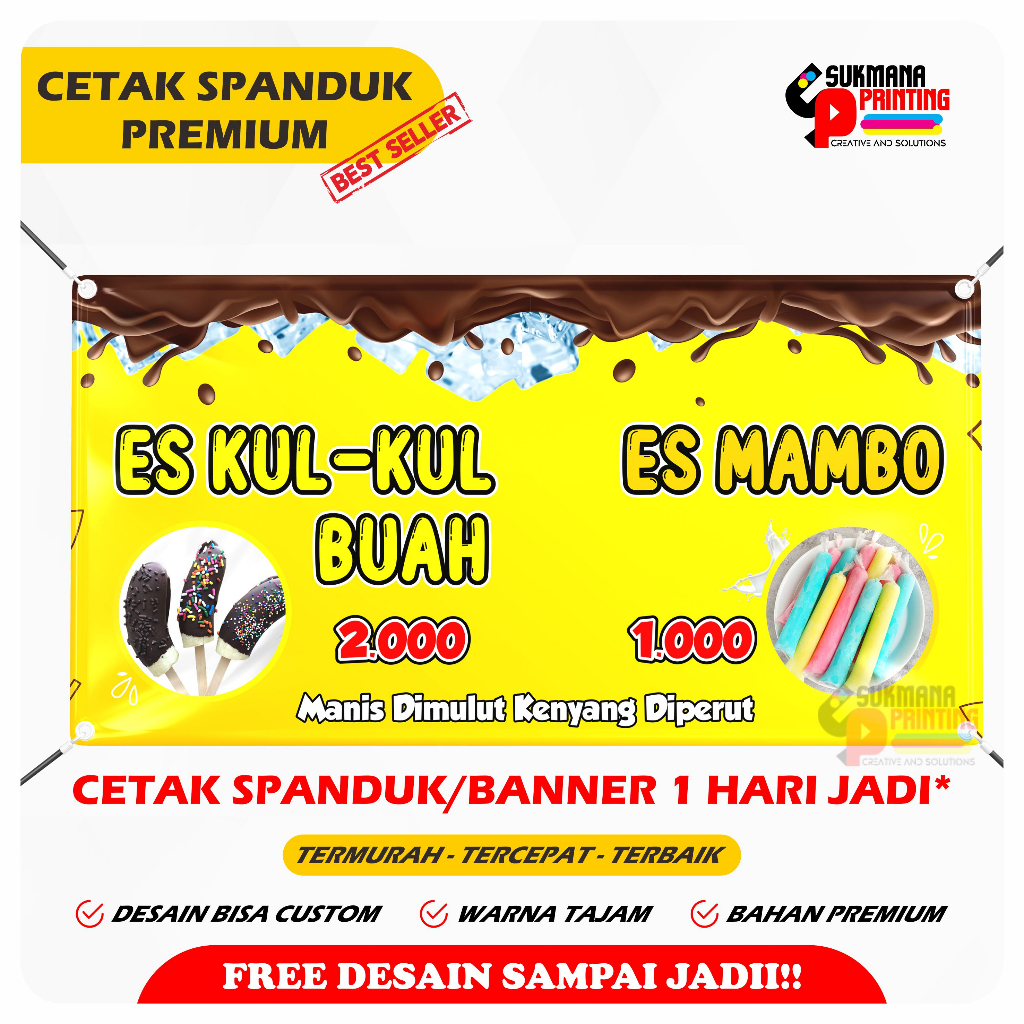 CETAK SPANDUK BANNER JUALAN ES KUL KUL DAN ES MAMBO VIRAL
