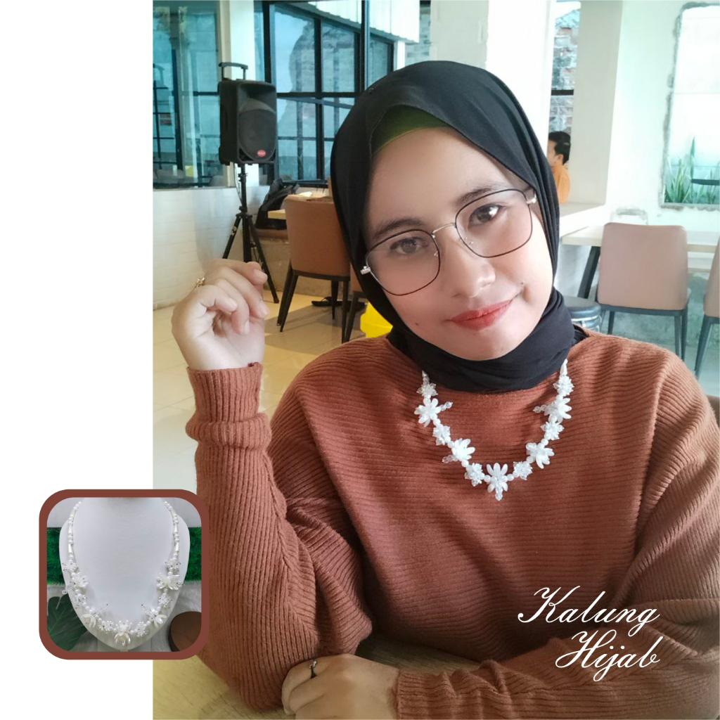 Kalung Fashion Hijab Kelopak Bunga Diana Flower