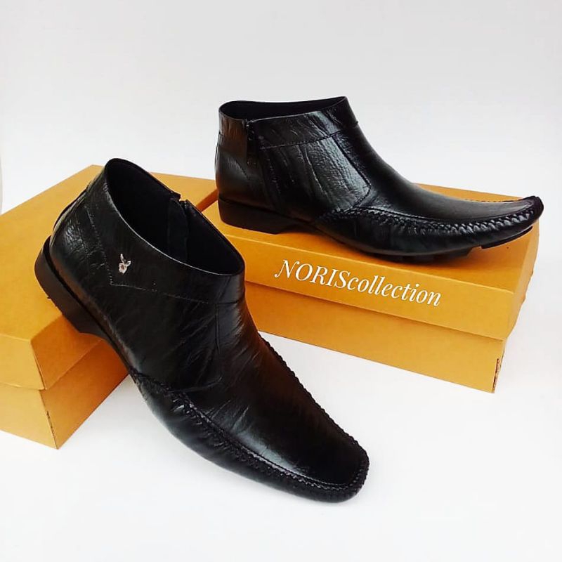 Sepatu Pantofel Pria Kulit Asli Sepatu | Pantofel Playboy Semi Boot Pria Kulit Asli Original