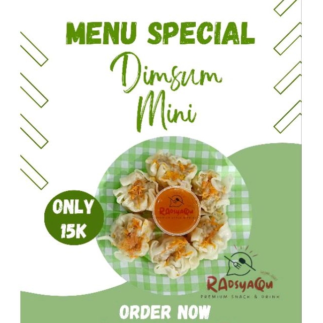 

Dimsum Mini 6pcs Siap Santap, Kemasan Thinwall 6 Dimsum Mini+Saus Spesial, Halal..