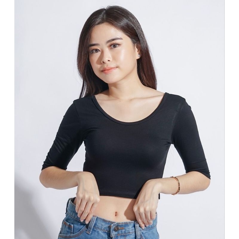 CROP LONG SLEEVE - KNIT LONG SLEEVE - KNIT CROP TOP  - SABRINA LONG SLEEVE