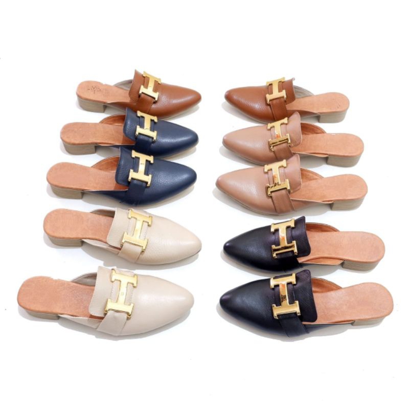 Sepatu Pantofel Wanita | Sepatu Kerja Wanita | Sepatu Pantofel Kulit Asli Garut