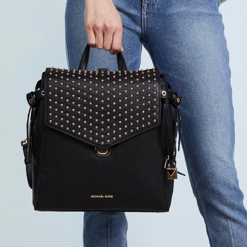 Original Michael Kors Bristol Medium Studded Backpack Leather