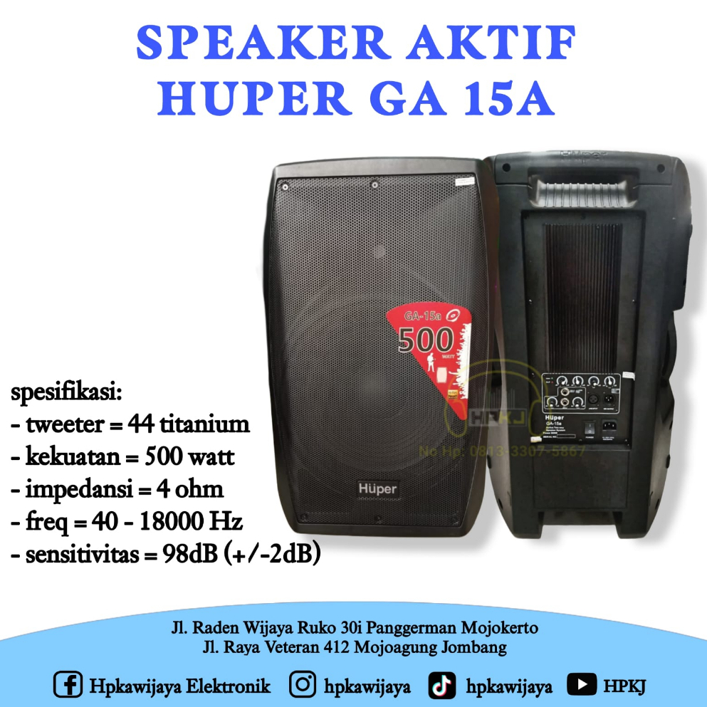 SPEAKER AKTIF HUPER GA-15A speaker aktif huper 15in GA 15A (SET)