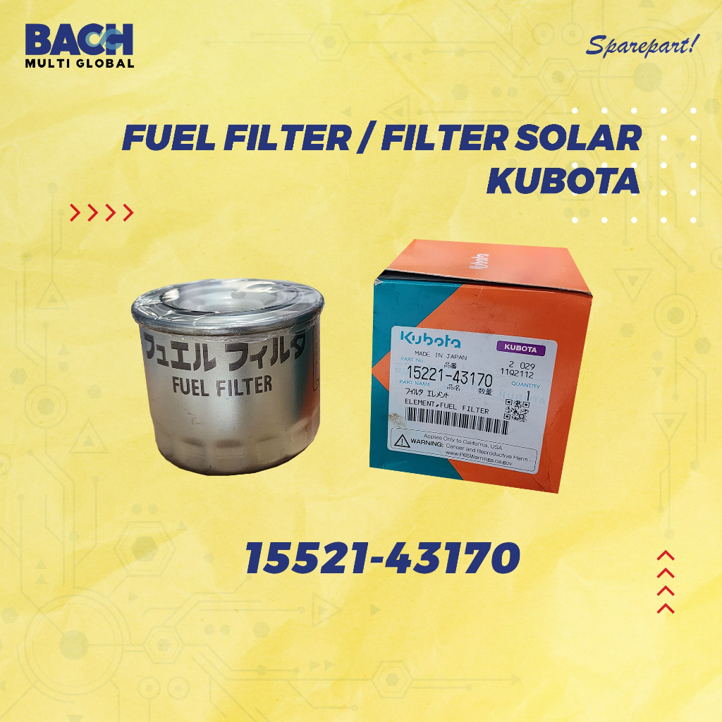 FUEL FILTER /FILTER SOLAR GENSET KUBOTA 15521-43170