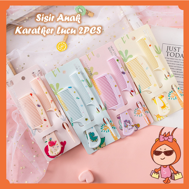 Reseller Welcome - F5883 Set Sisir Karakter Lucu 2PCS / Sisir Anak Set Isi 2pcs Karakter Kartun Lucu