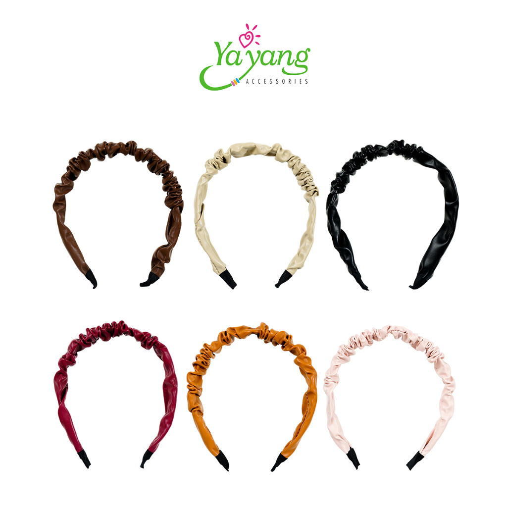 YAYANG Bando Kerut Kulit - Headband Korea - NAN6363