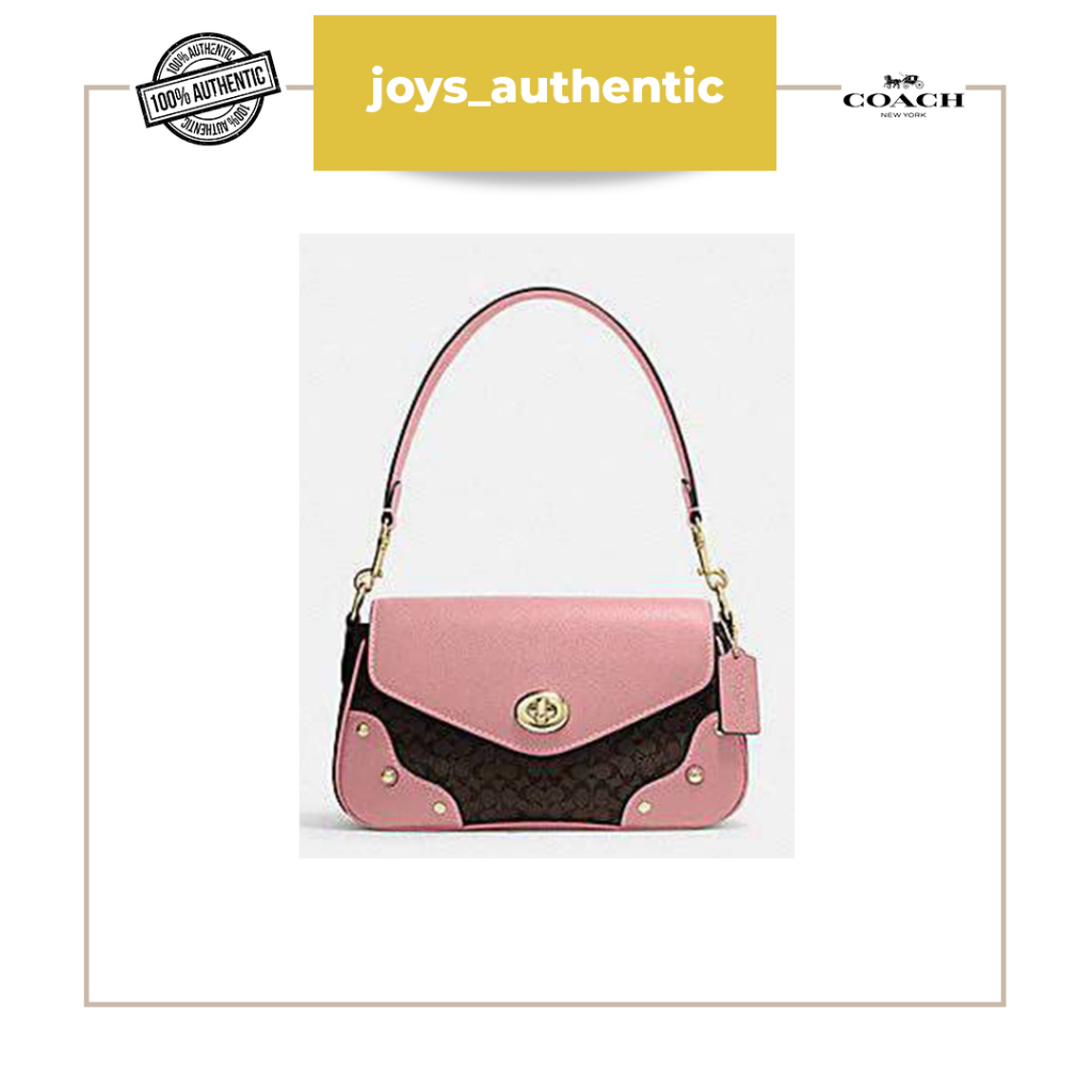 Tas wanita Coach Millie Shoulder Bag Signature Hitam Black Coklat Brown Pink woman bag authentic ori