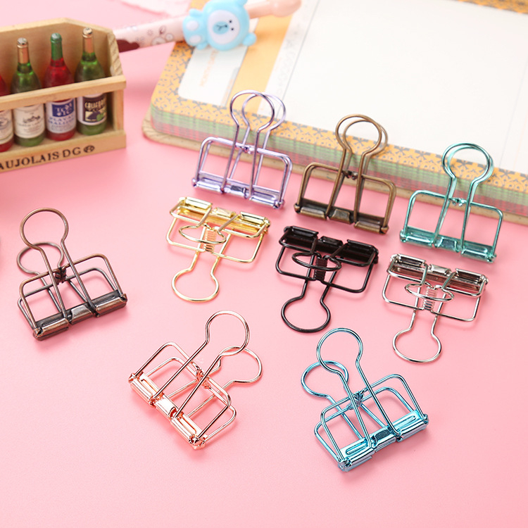 GBI Paper Clip Besi Warna-Warni Klip Penjepit Buku Bahan Metal Penjepit Kertas Binder Clips Large Medium Small Office Study