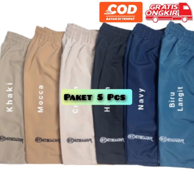 Celana Pendek Parasut Olahraga Running Gym Saku Resleting Pria Surfing Boardshort Walkshort