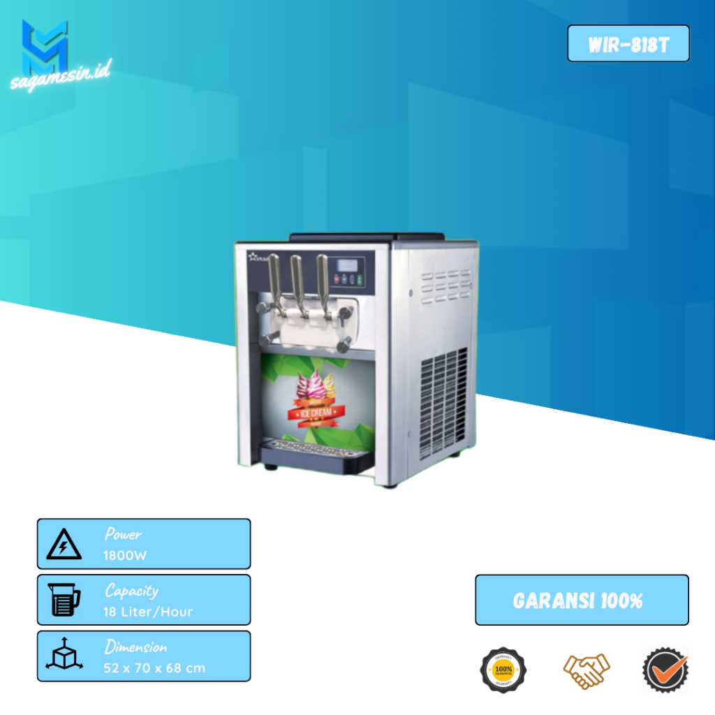 Mesin Es Krim Wirastar WIR-818T I WIR-818F I Ice Cream Machine I Mesin Es Krim 3 Tuas I Mesin Es Kri