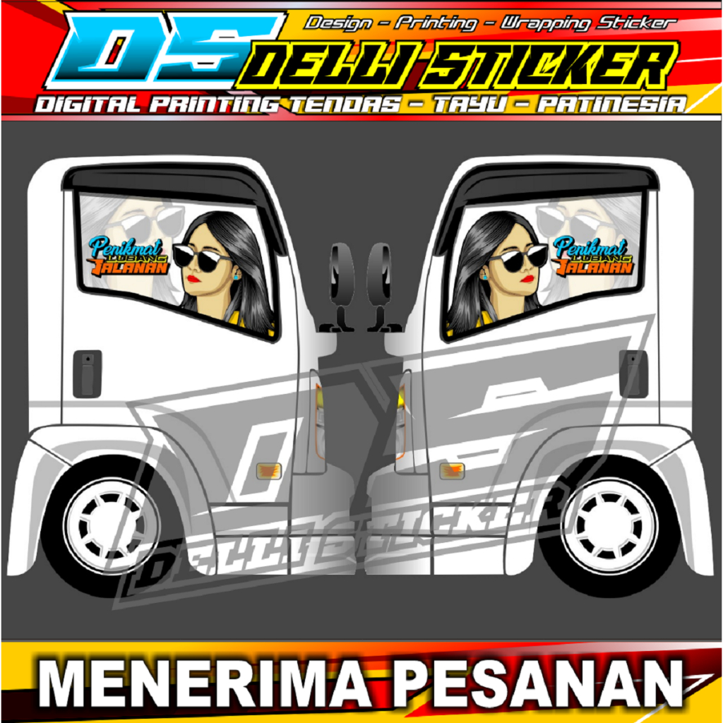 Stiker One Way Kaca Samping Truk Giga - Stiker One Way - Stiker Kaca