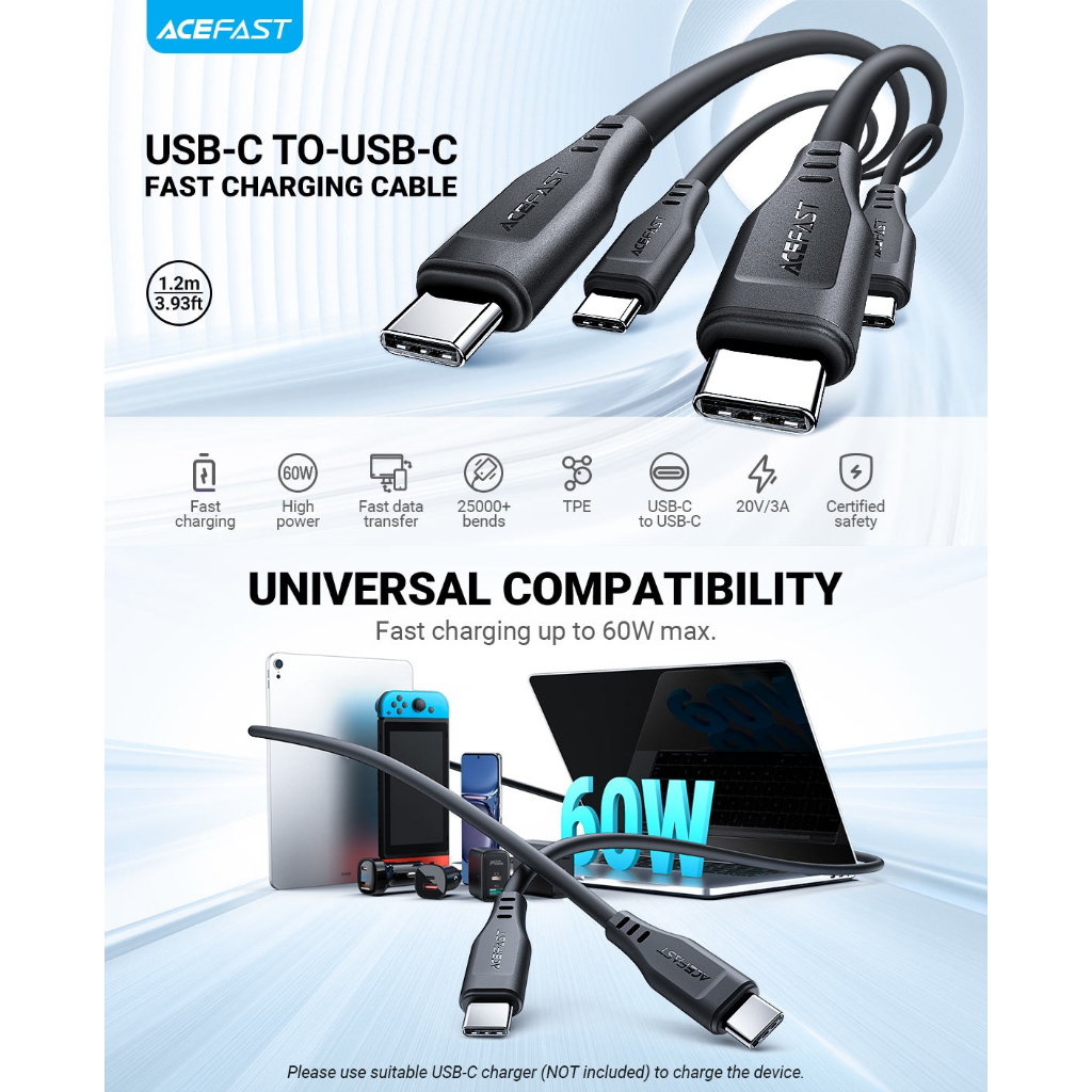 Himwebstore - ACEFAST Kabel Charger ACEFAST Acewire C3-03 Type-C Super Fast Charging Samsung