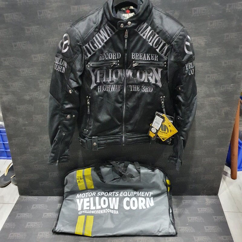 Jacket Motor Yellow Corn YB 3105 Black Gunmetal Jaket Riding Touring Original