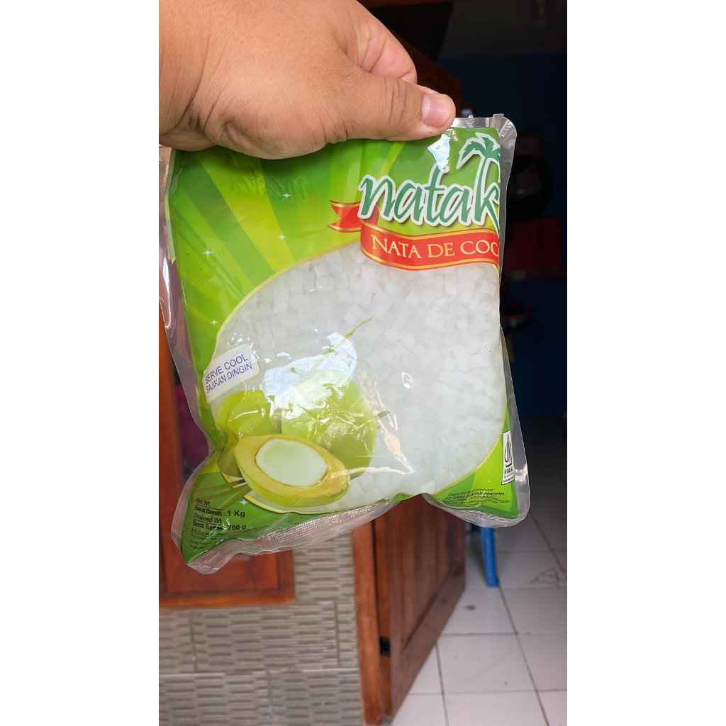 

Nataku Kara Nata De Coco 1 kg Dadu Lebih Kecil kemasan 1 pack 1 kilo 1000 gr 1000gram cocok untuk segala bahan minuman