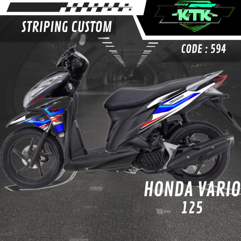 Lis Striping Sticker Variasi Aksesoris List Stiker Motor Honda Vario 125 FI Old Lawas M594 Tahun 201