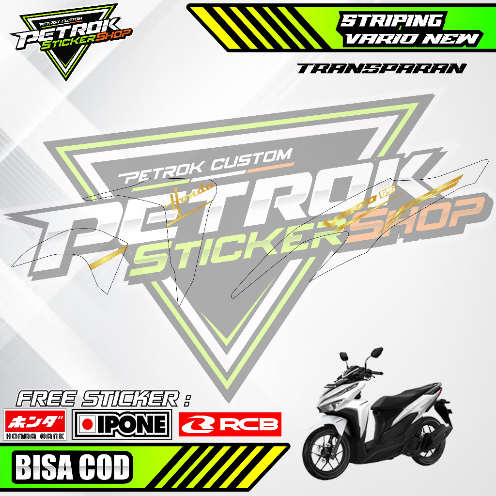 STRIPING VARIASI HONDA VARIO 2021 UV TRANSPARAN / STIKER MOTOR HONDA VARIO 2021