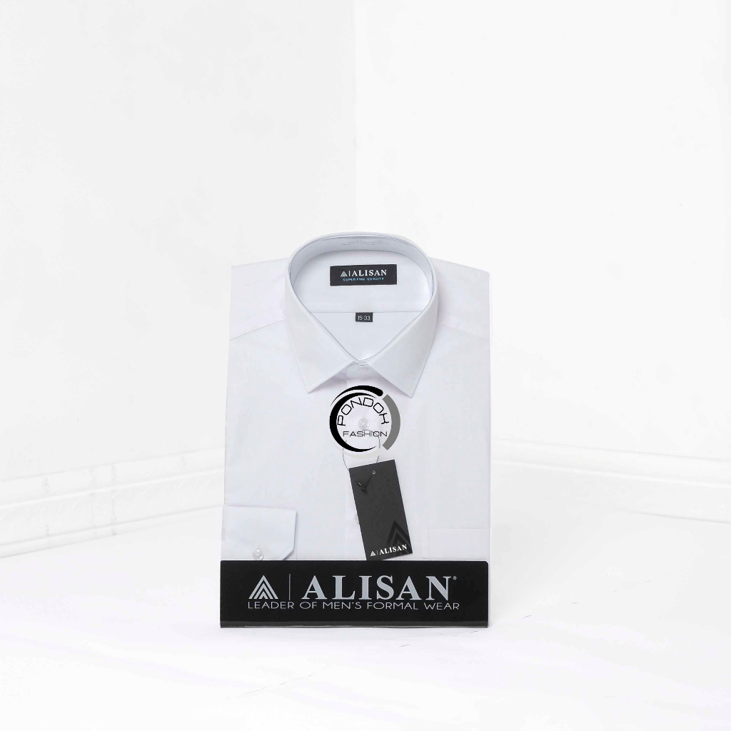 Kemeja Alisan Lengan Pendek | Polos | PUTIH | Reguler Original  Kemeja Alisan 100% Original