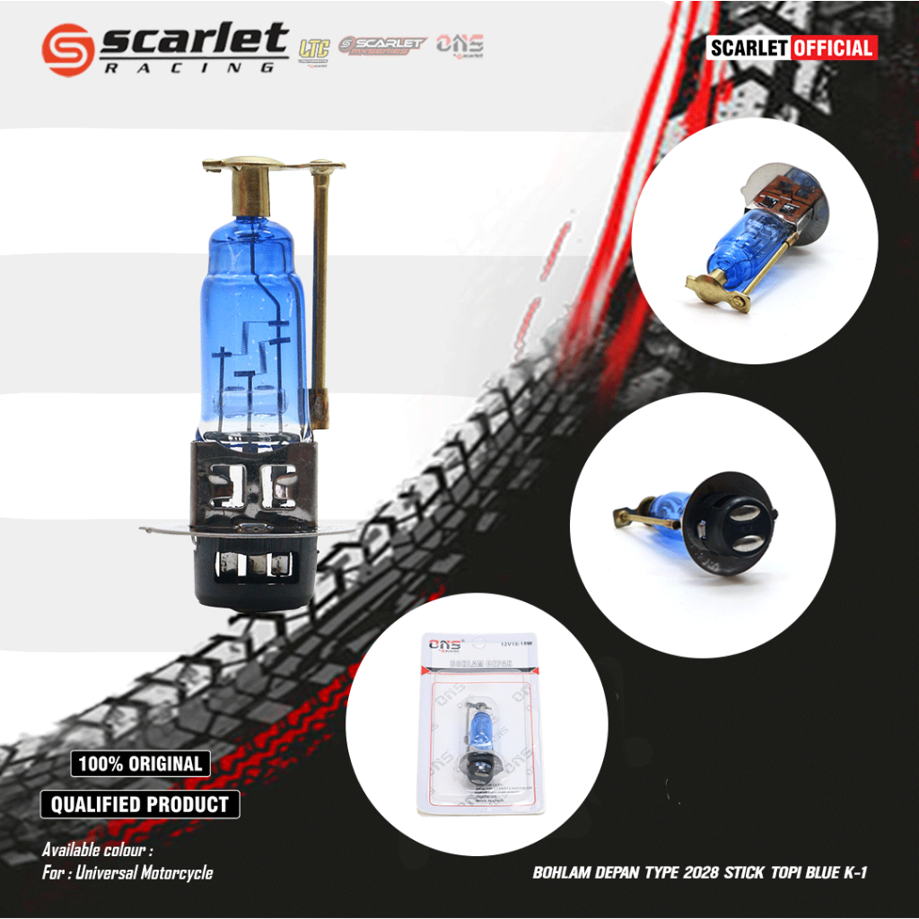 Scarlet Racing - Bohlam Lampu Depan Motor Stick Topi K1 Scarlet ONS - 2028