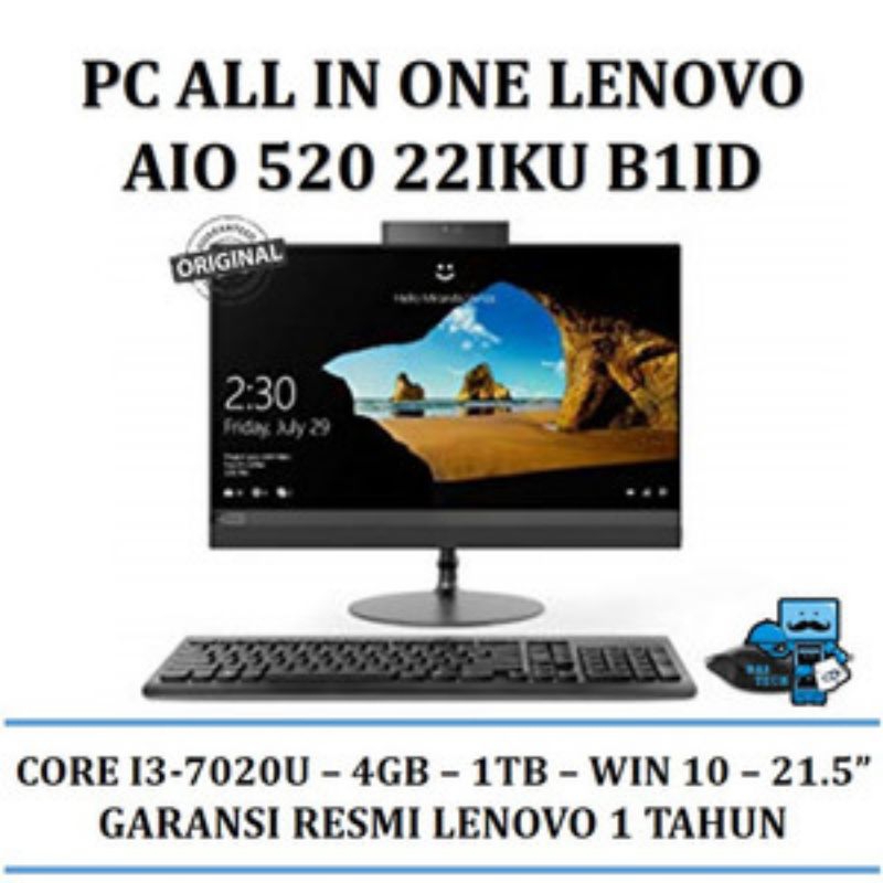 PC AIO Lenovo 520 - 22IKU Intel Corei3 - 7020u | 4GB | 1TB | Windows 10