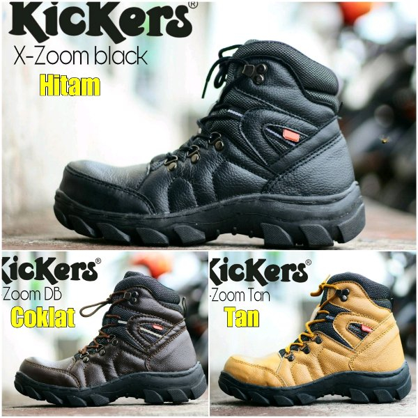 Sepatu Boot Kickers X Zoom Waterproof  Boot Safety Pria Kulit Asli