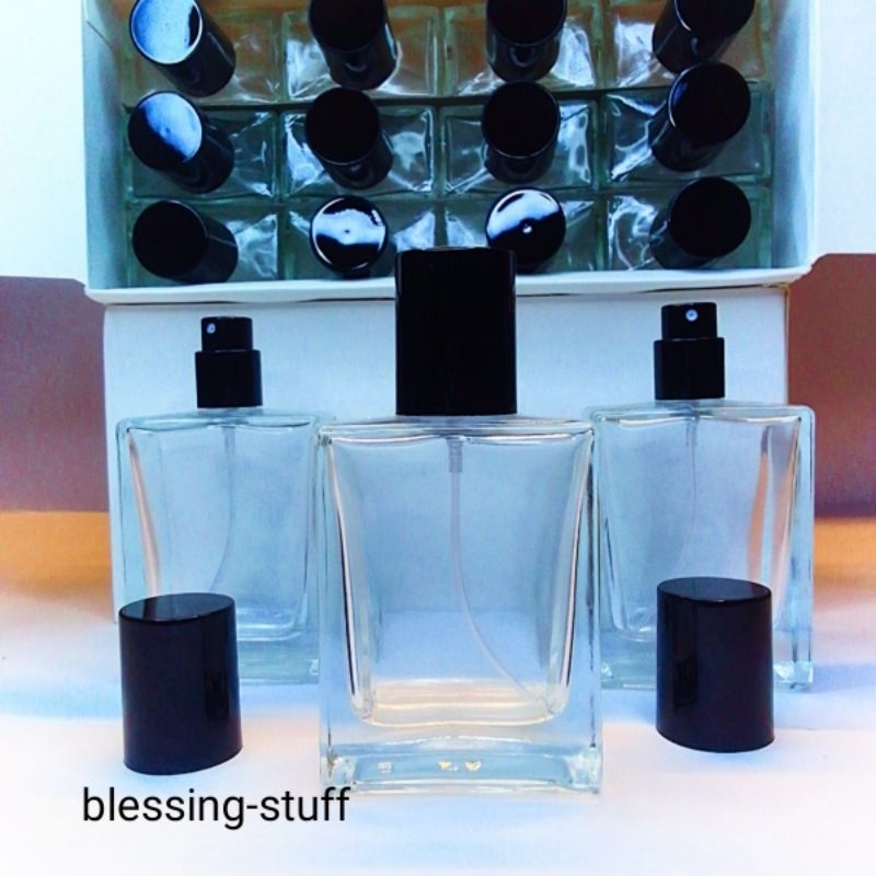 botol parfum kosong 50 ml kotak per lusin -botol parfum kosong drat hitam 50 ml per lusin
