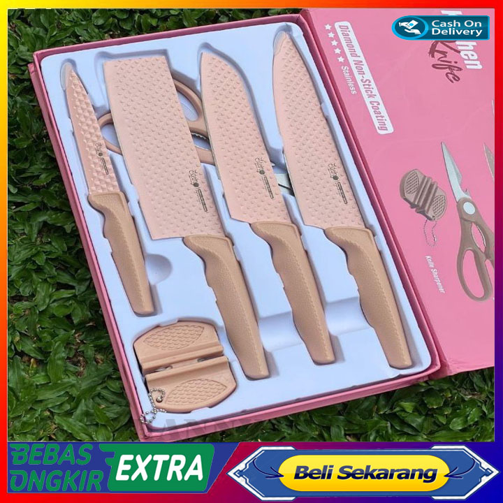 Pisau Dapur Set 6 in 1 Stein cookware Knife Set Diamond Knives / Pisau Set / Pisau Dapur Lengkap ORI