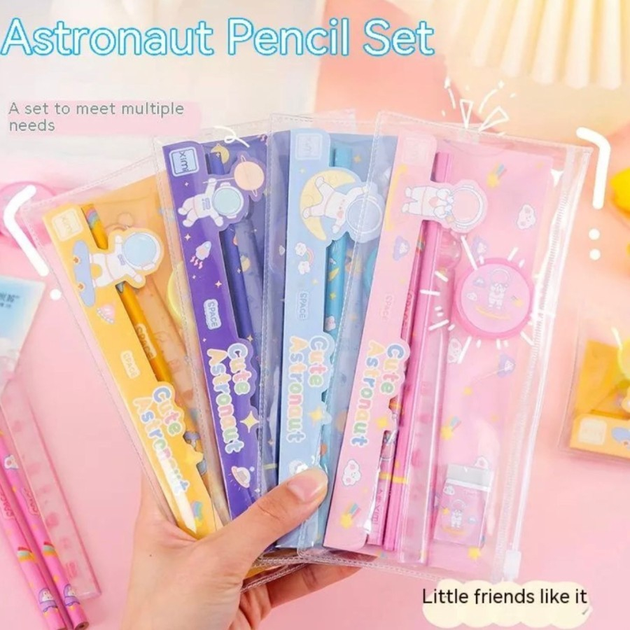 

JC Alat tulis paket cute astronaut stationery set 5 in 1