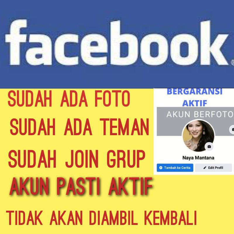 jual akun fb fesbuk facebook face book murah sudah ada foto dan sudah ada teman dan bergaransi login