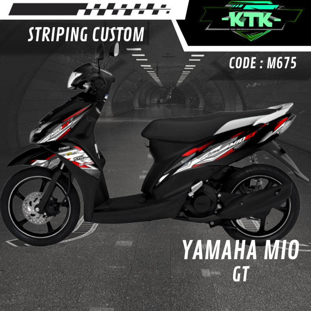 Sticker Lis Variasi Striping List Stiker Aksesoris Motor Yamaha Mio GT M675 Tahun 2013 2014 Pelindun