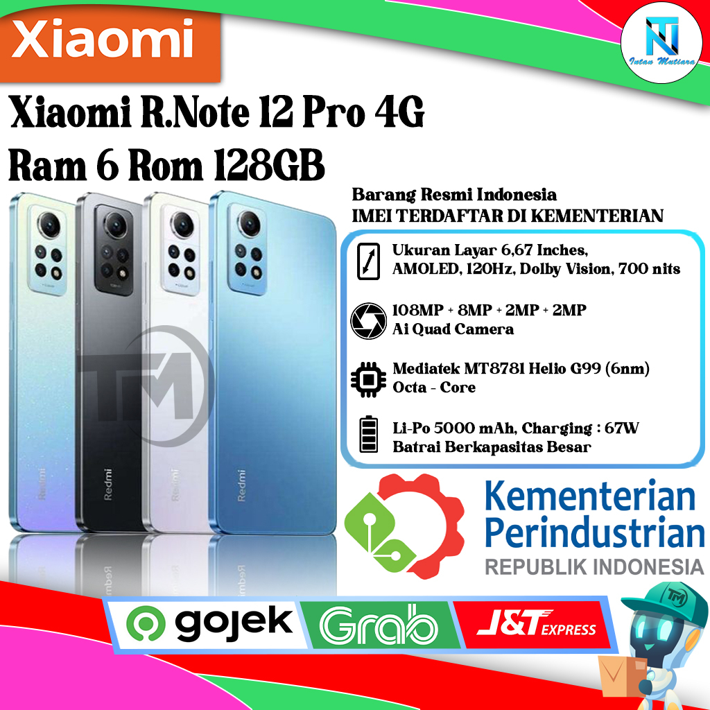 Xiaomi Redmi Note 12 Pro 4G | 5G Ram 6GB | 8GB Rom 128GB | 256GB