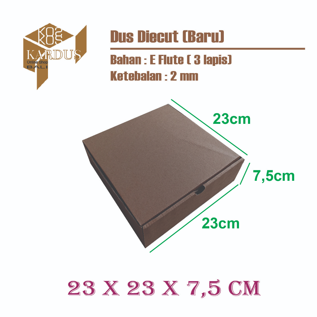 

Box Mailer Diecut / Kardus packing polos / Kotak / Dus 23x23x7 cm