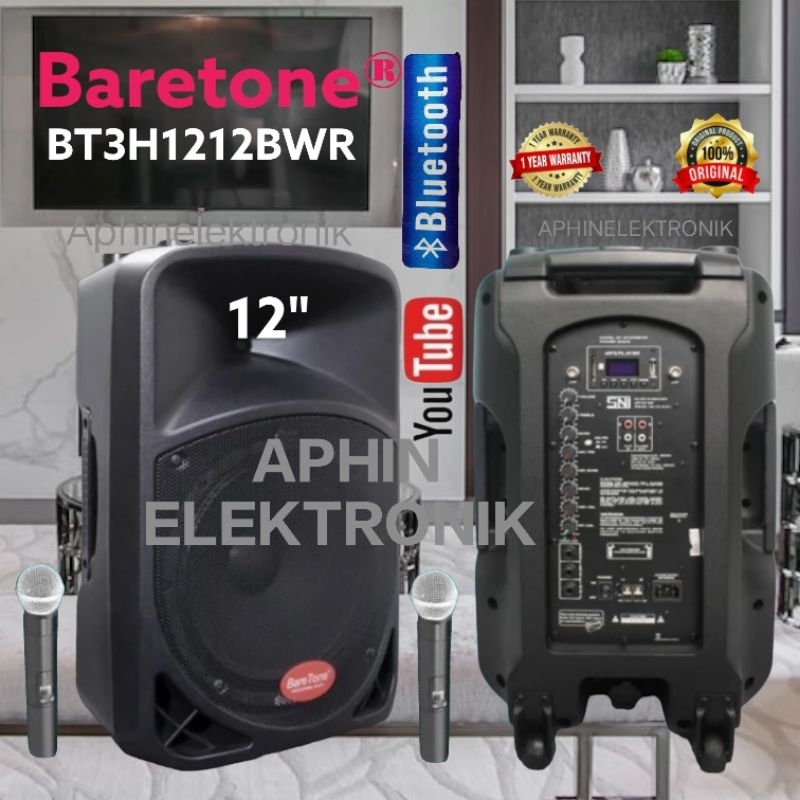 Speaker Aktif BARETONE 12 " BT3H1212BWR Speaker Karaoke 12 inch 12BWR ORIGINAL
