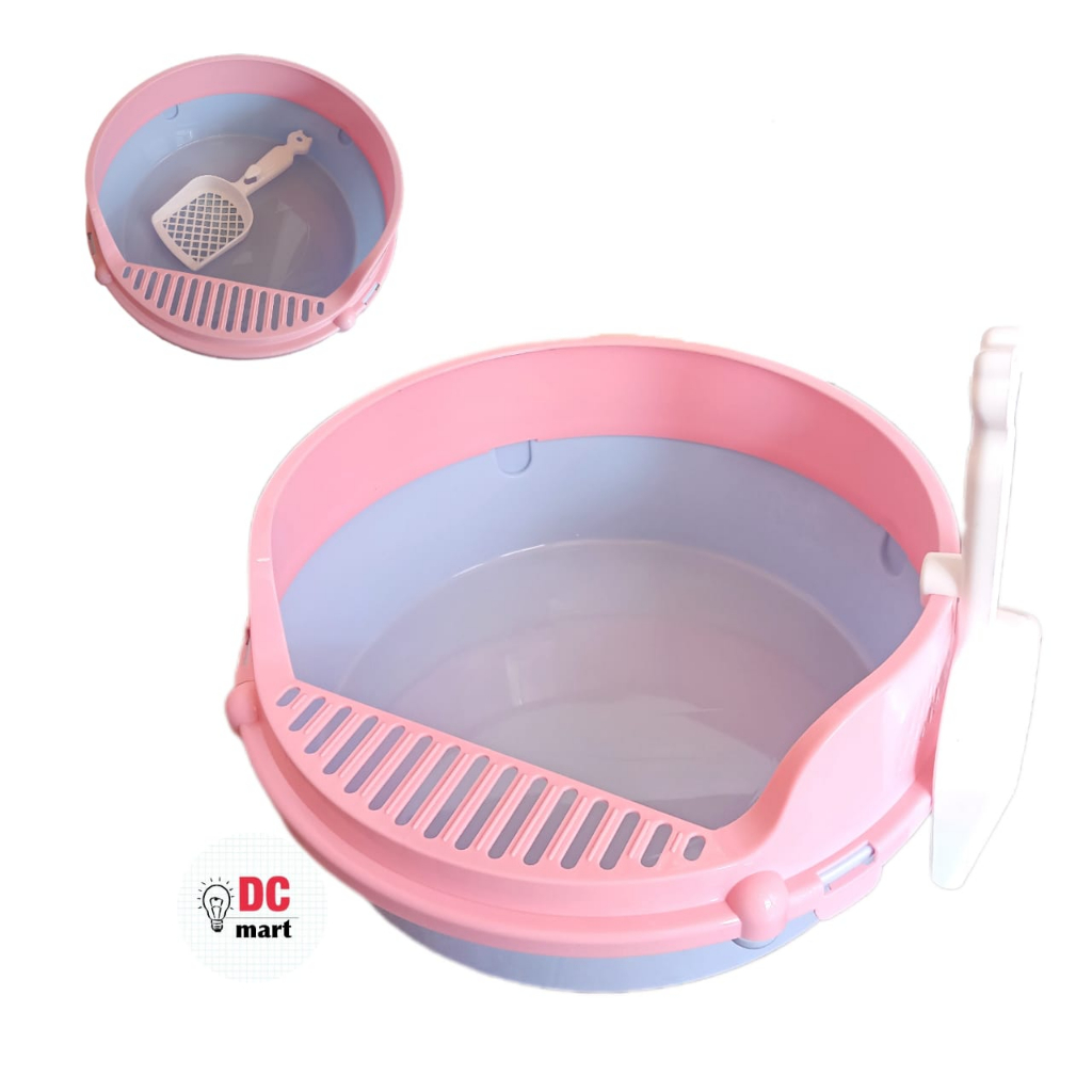 Cat Litter Box MOTIF CIRCLE Free Sendok Pasir / CLB#57  /Bak Pasir Kucing Premium