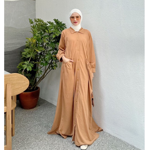 ALANI MAXI ruched pocket dress