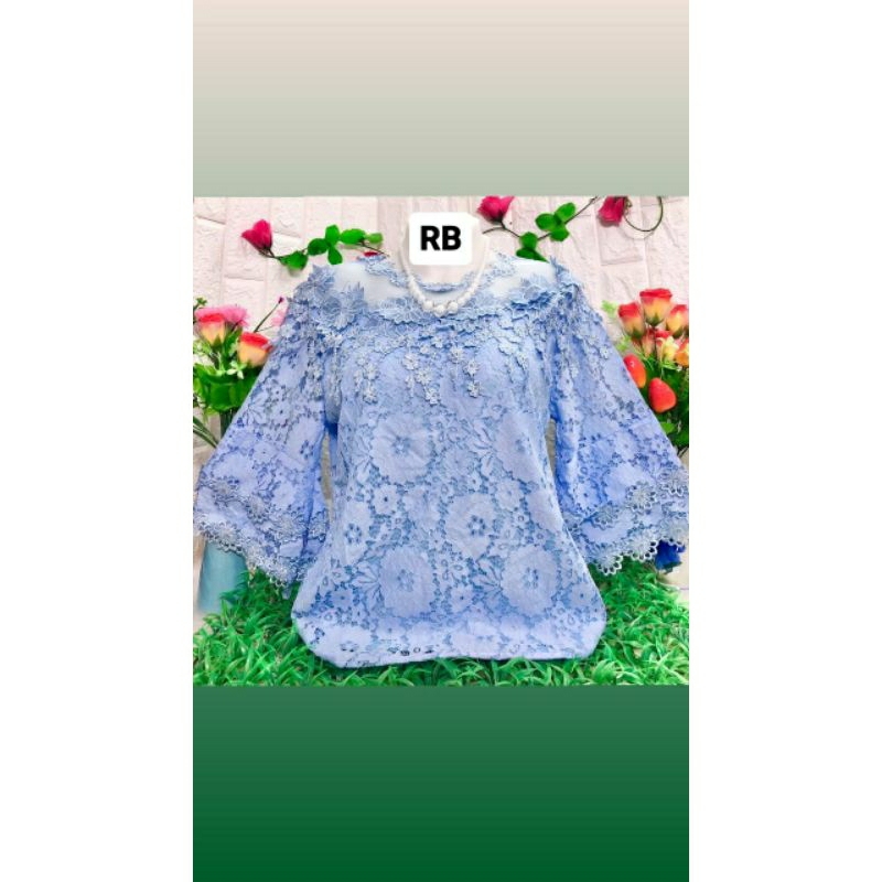 Atasan brokat bangkok premium blus Brokat halus model Sabrina