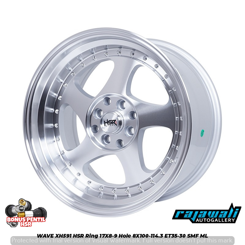 Velg Mobil Ring 17 Lebar Belang 8/9 Type Hsr Wave Silver Folish Untuk Livina Mobilio Mazda2 March Fi