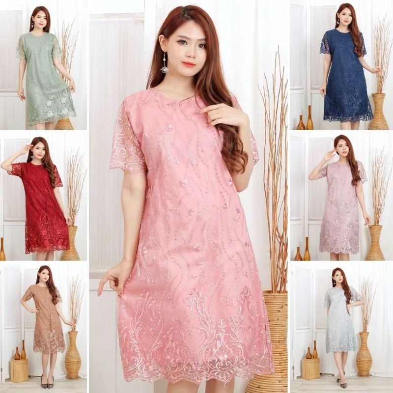 Dress Tile Burkat Pendek All size S L M XL Jumbo Dress Tile