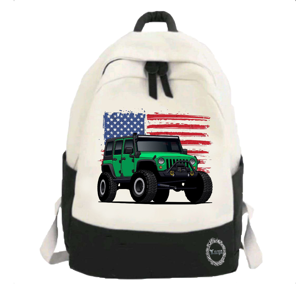 Tas Sekolah Anak Laki Laki dan Perempuan TK SD SMP SMA Terbaru Gambar Jeep Kekinian COD (Bisa Bayar 