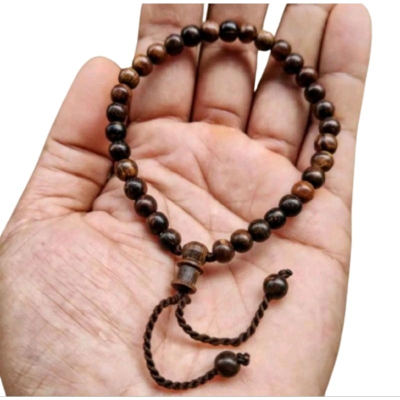 Gelang kayu gaharu asli 5mm gelang tasbih pria gelang tasbih 33 butir gelang tasbih kayu gaharu 33