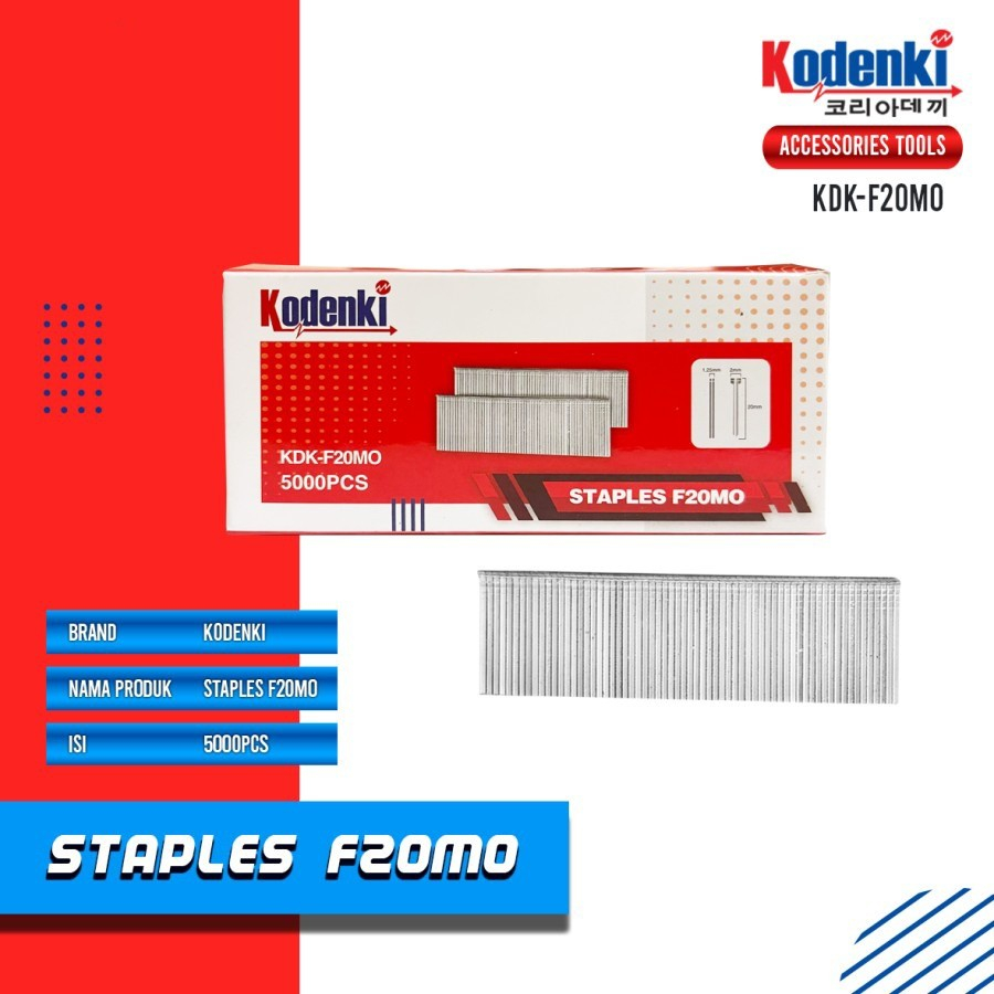 

KODENKI Isi Paku Tembak Angin Air Nailer Refill F20 Staples Gun 20 mm